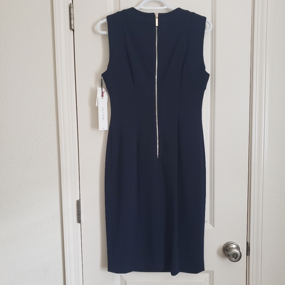 Calvin Klein Navy Blue Sheath Dress NWT SIZE 8 - Picture 2 of 16
